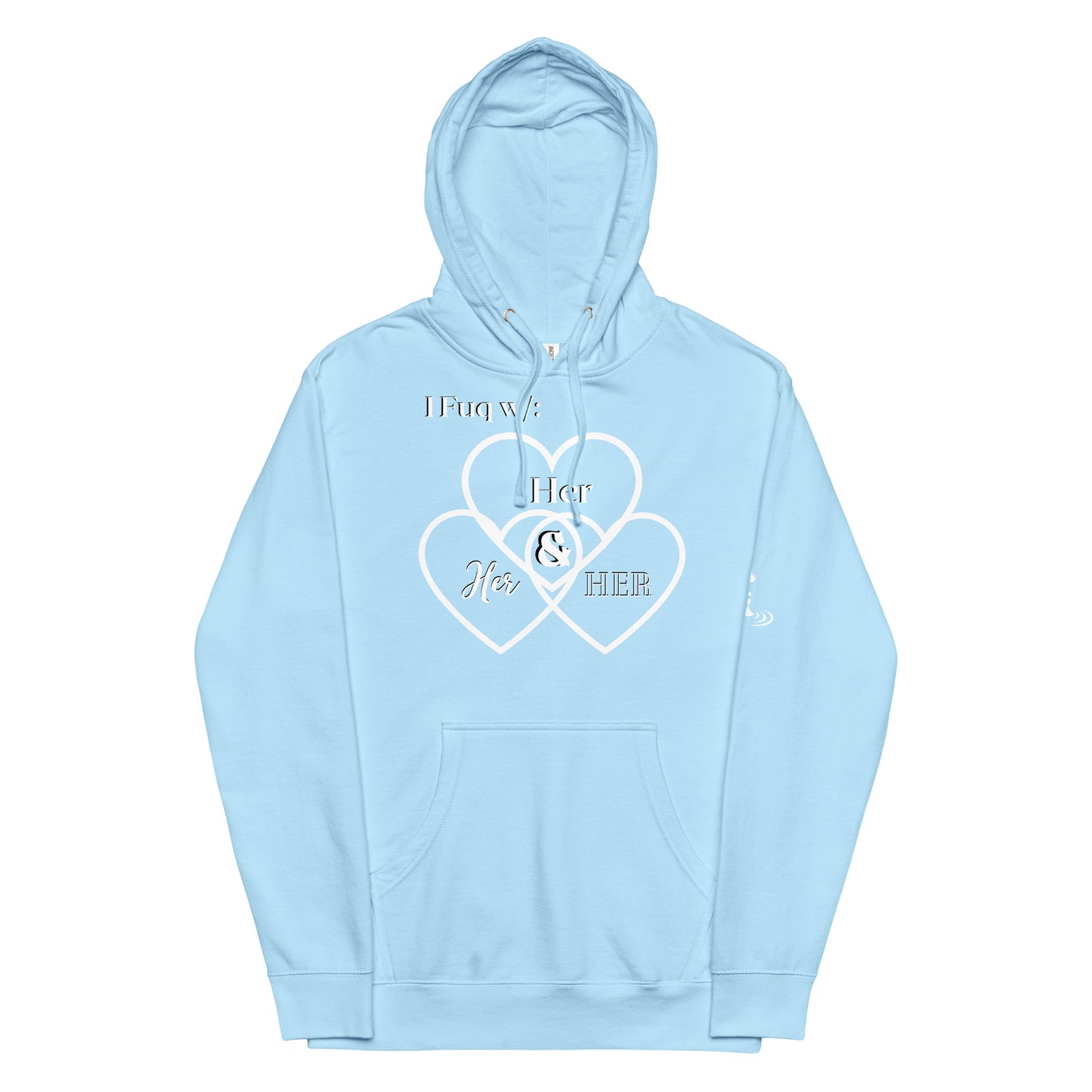 Unisex midweight hoodie her hearts