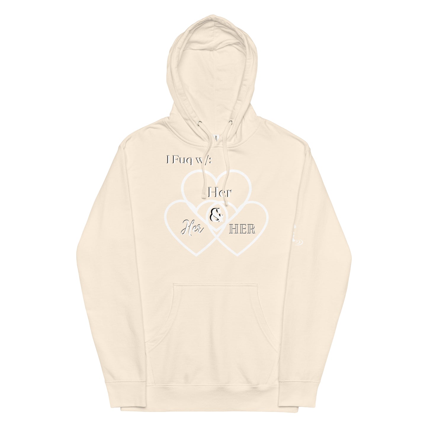 Unisex midweight hoodie her hearts