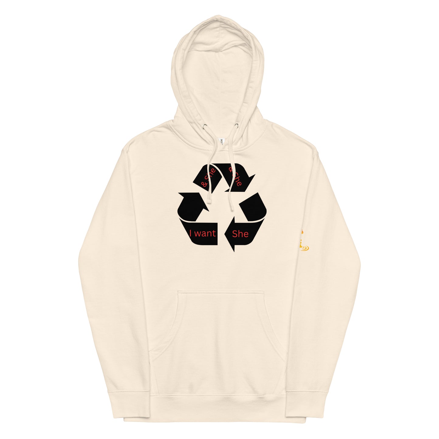 Unisex midweight hoodie recycle she red