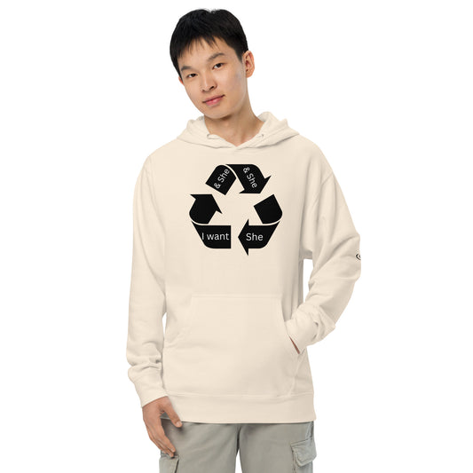 Unisex midweight hoodie recycle she alternative