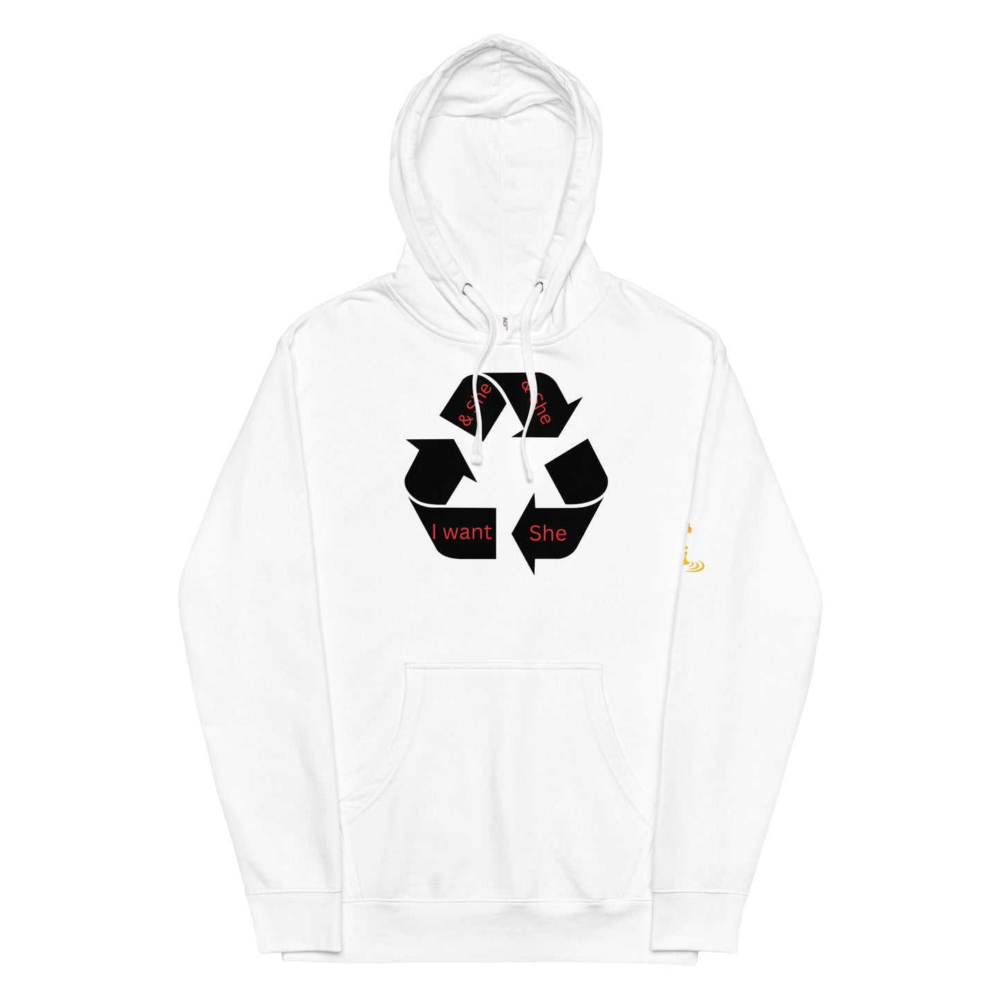 Unisex midweight hoodie recycle she red