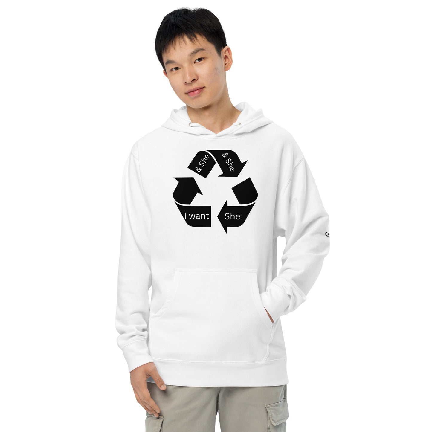 Unisex midweight hoodie recycle she alternative