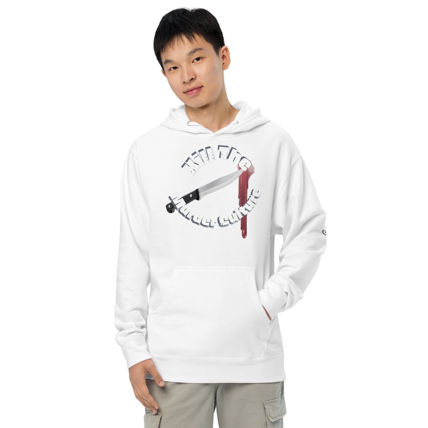 Unisex midweight hoodie wht/blk