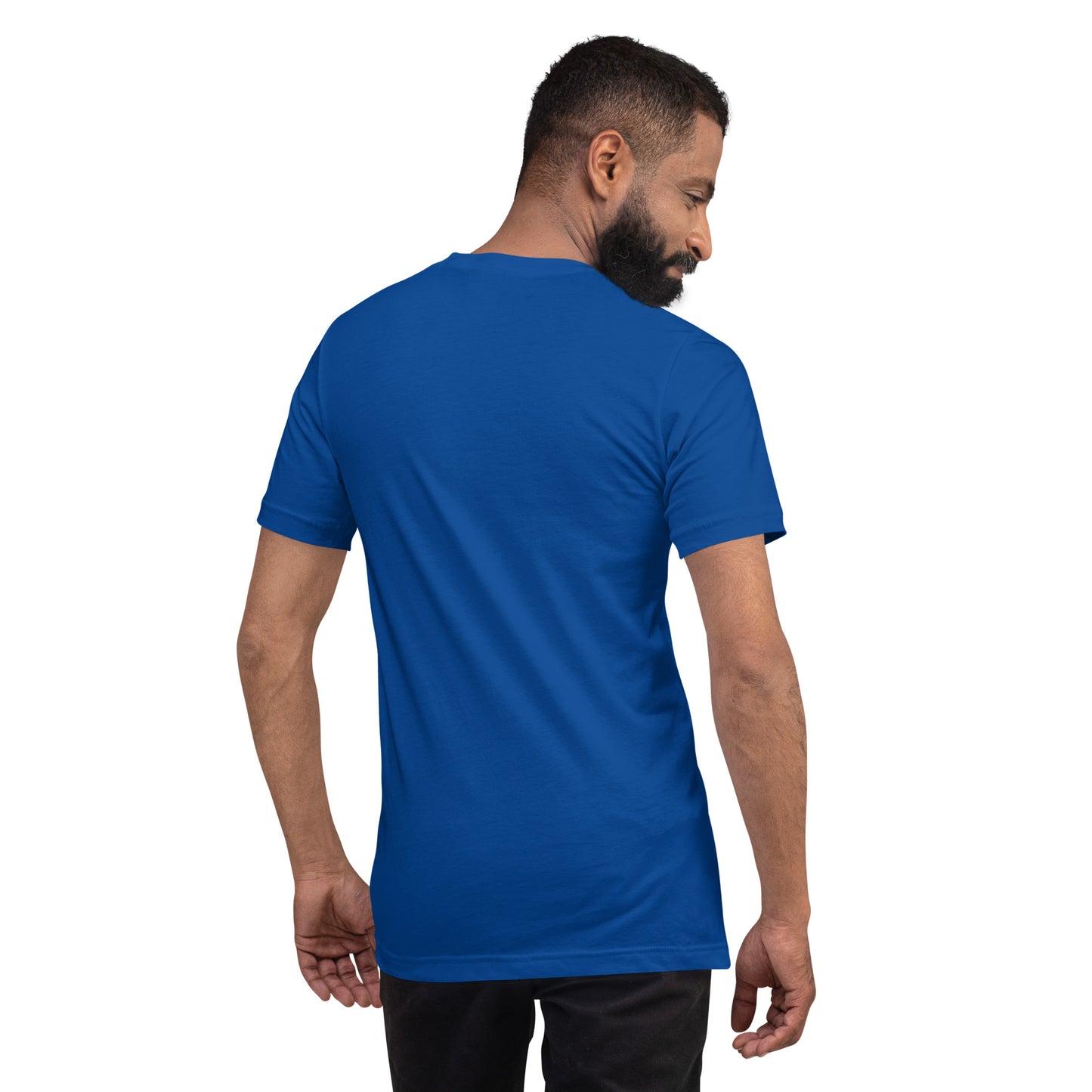 Unisex t-shirt Blue Glow WHoo corner pocket