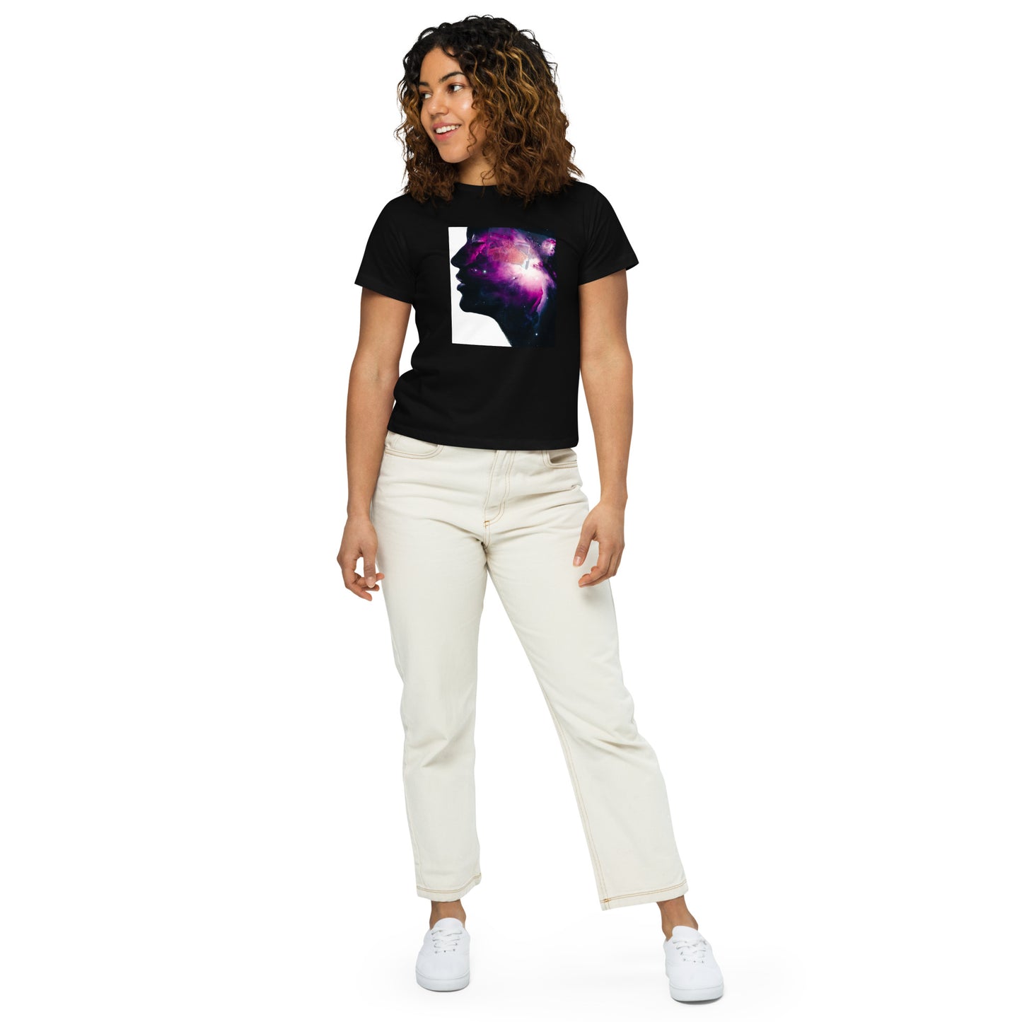 Women’s high-waisted t-shirt Just thoughts