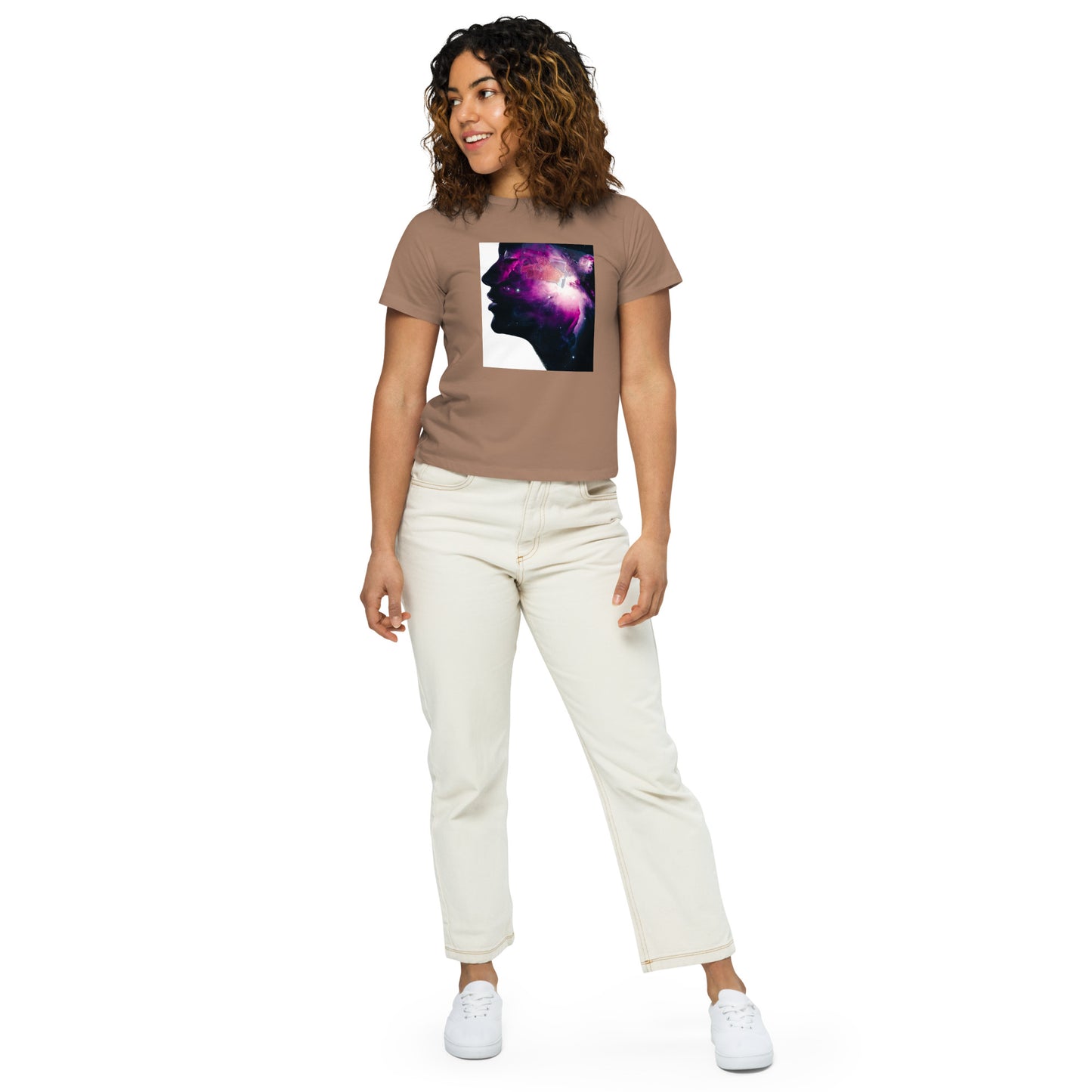 Women’s high-waisted t-shirt Just thoughts