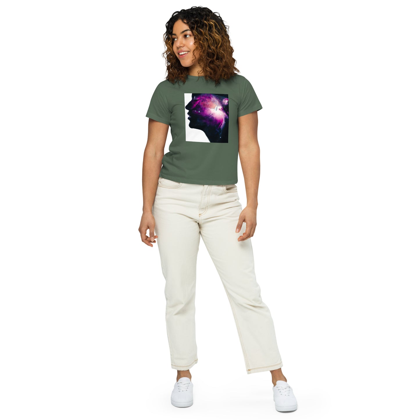 Women’s high-waisted t-shirt Just thoughts