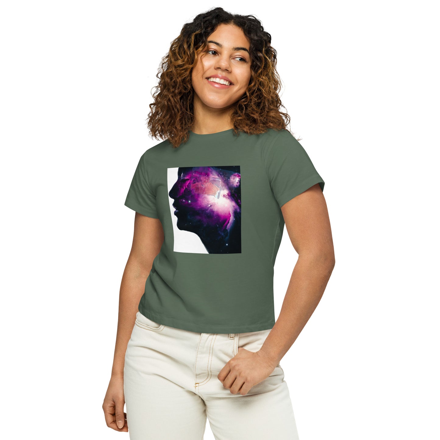 Women’s high-waisted t-shirt Just thoughts