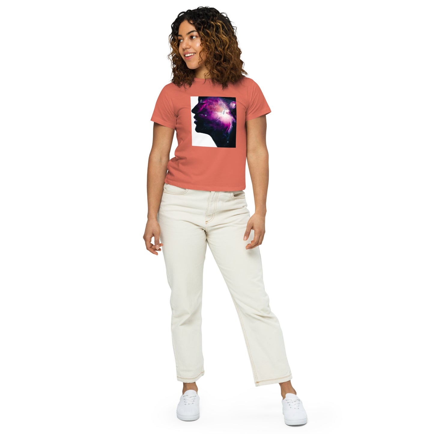 Women’s high-waisted t-shirt Just thoughts