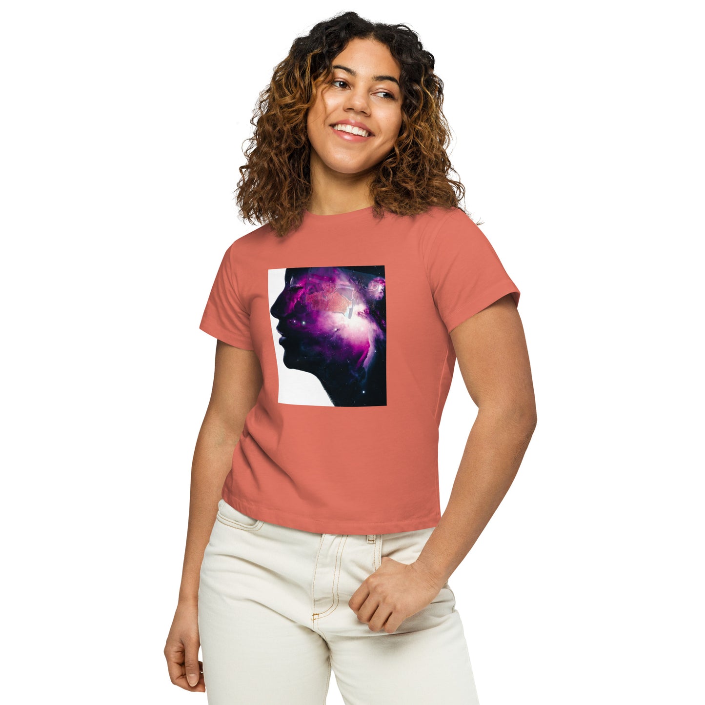 Women’s high-waisted t-shirt Just thoughts