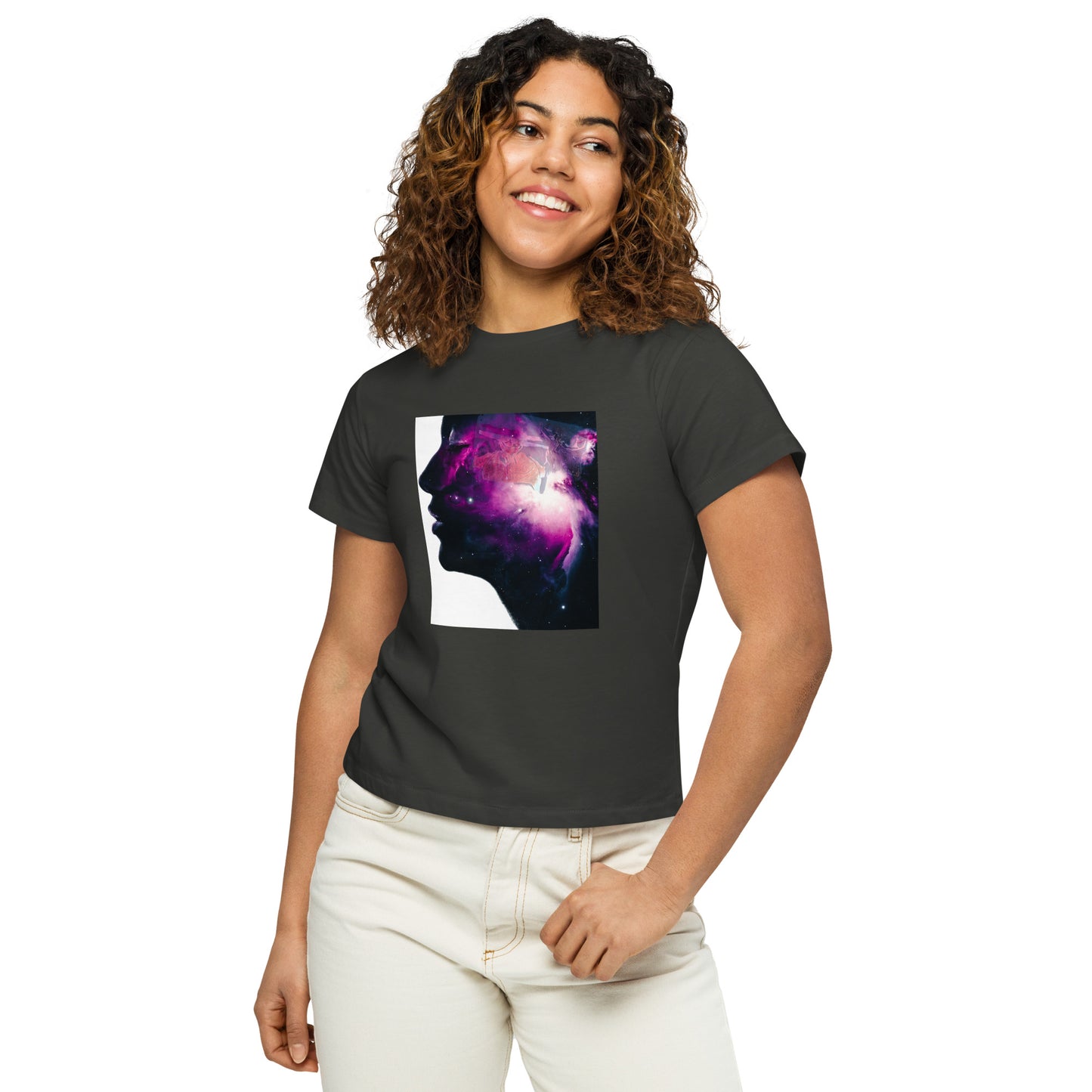 Women’s high-waisted t-shirt Just thoughts