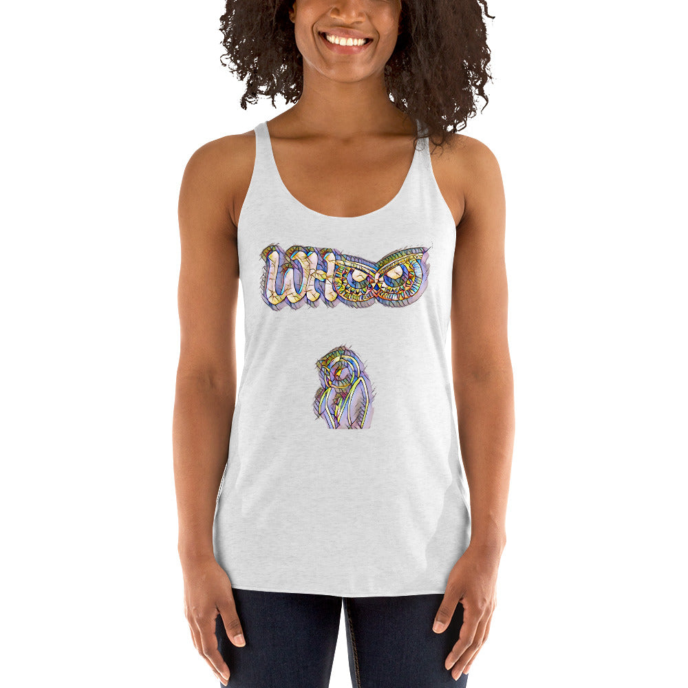 Women's Racerback Tank WHOO prism