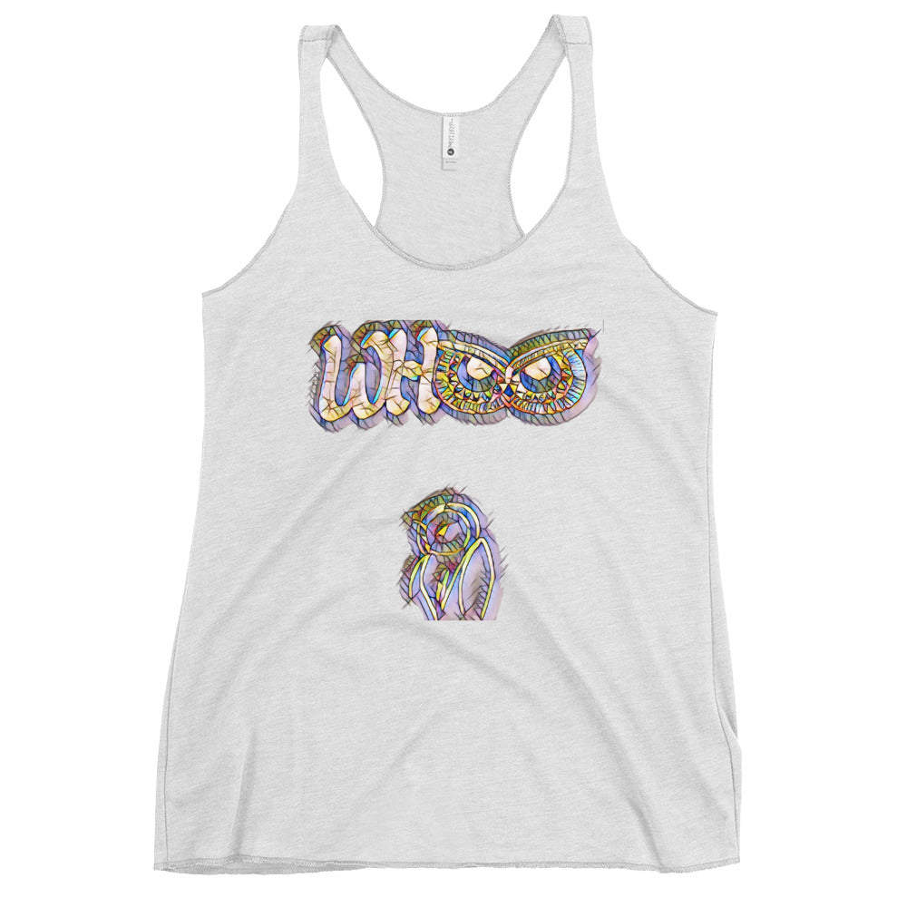 Women's Racerback Tank WHOO prism