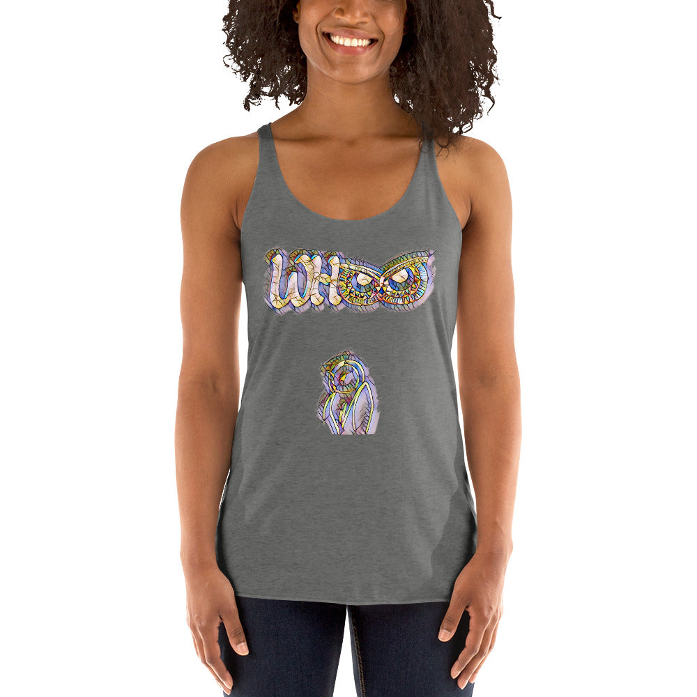 Women's Racerback Tank WHOO prism