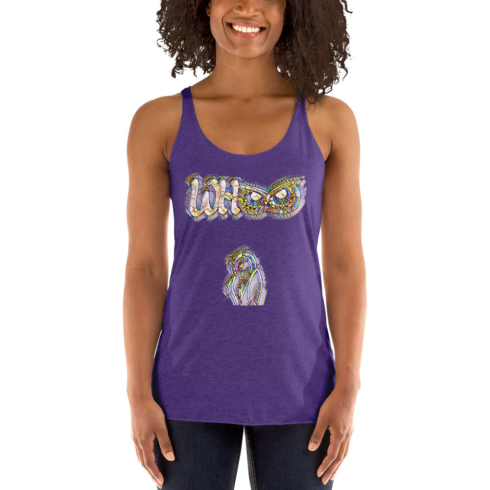 Women's Racerback Tank WHOO prism