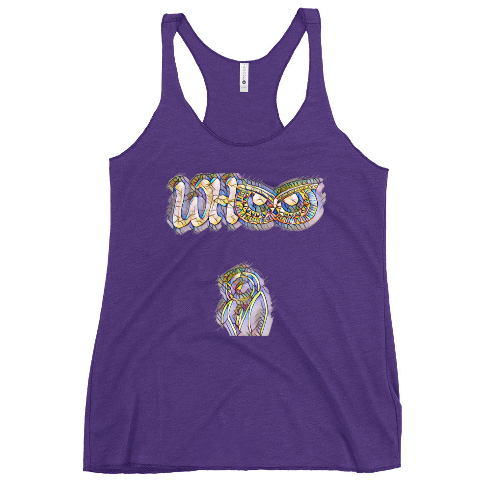 Women's Racerback Tank WHOO prism