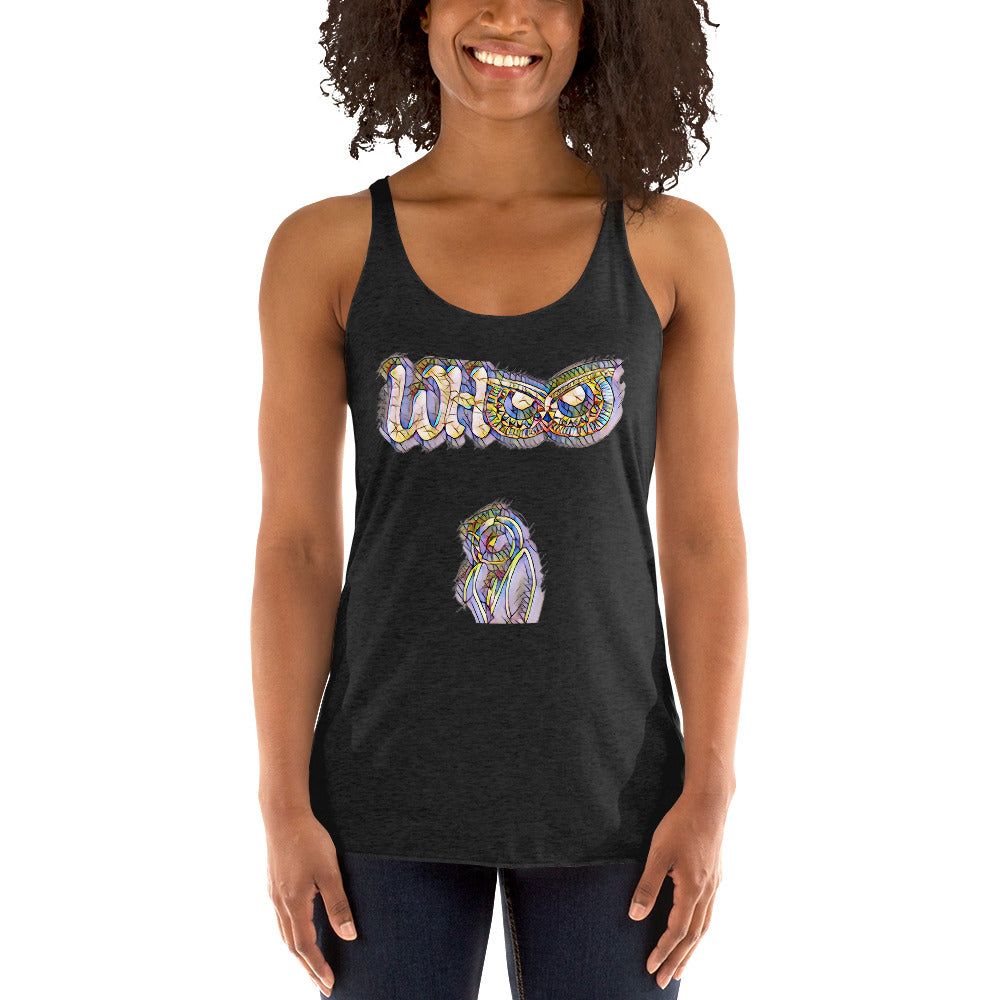 Women's Racerback Tank WHOO prism