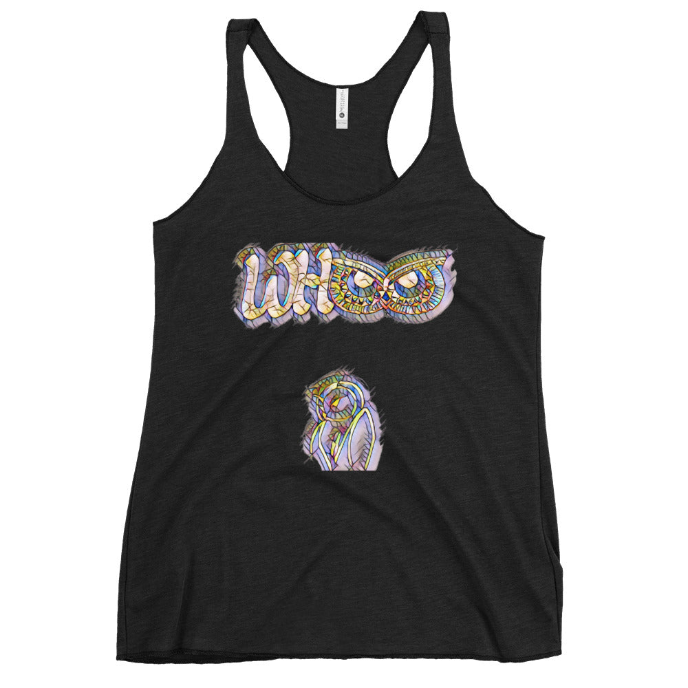 Women's Racerback Tank WHOO prism