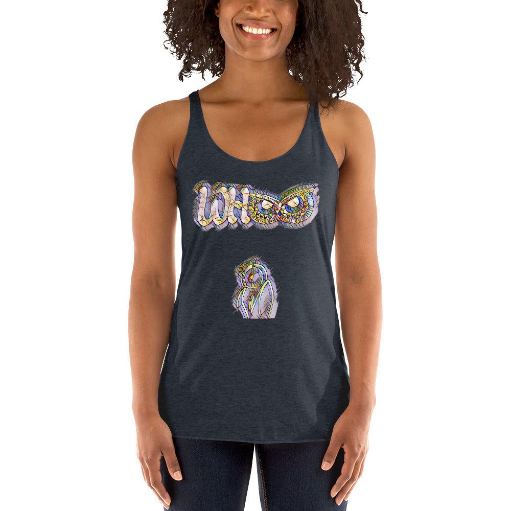 Women's Racerback Tank WHOO prism