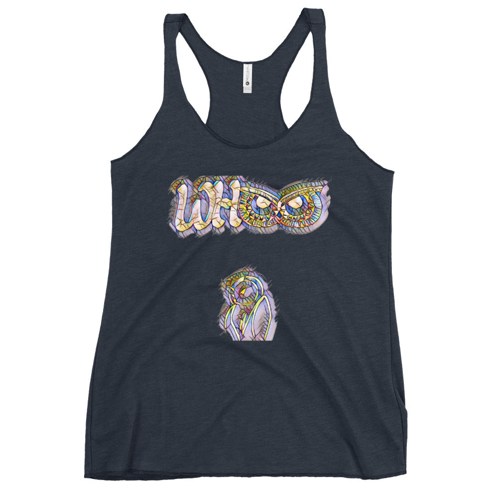 Women's Racerback Tank WHOO prism