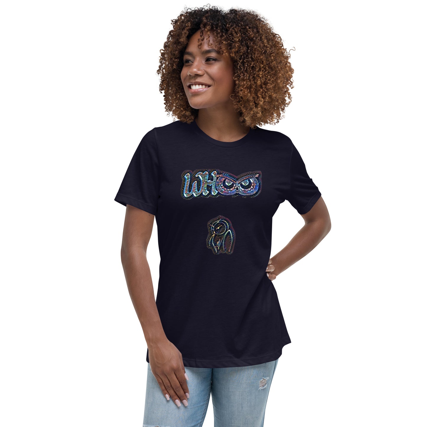 Women's Relaxed T-Shirt Blue Whoo